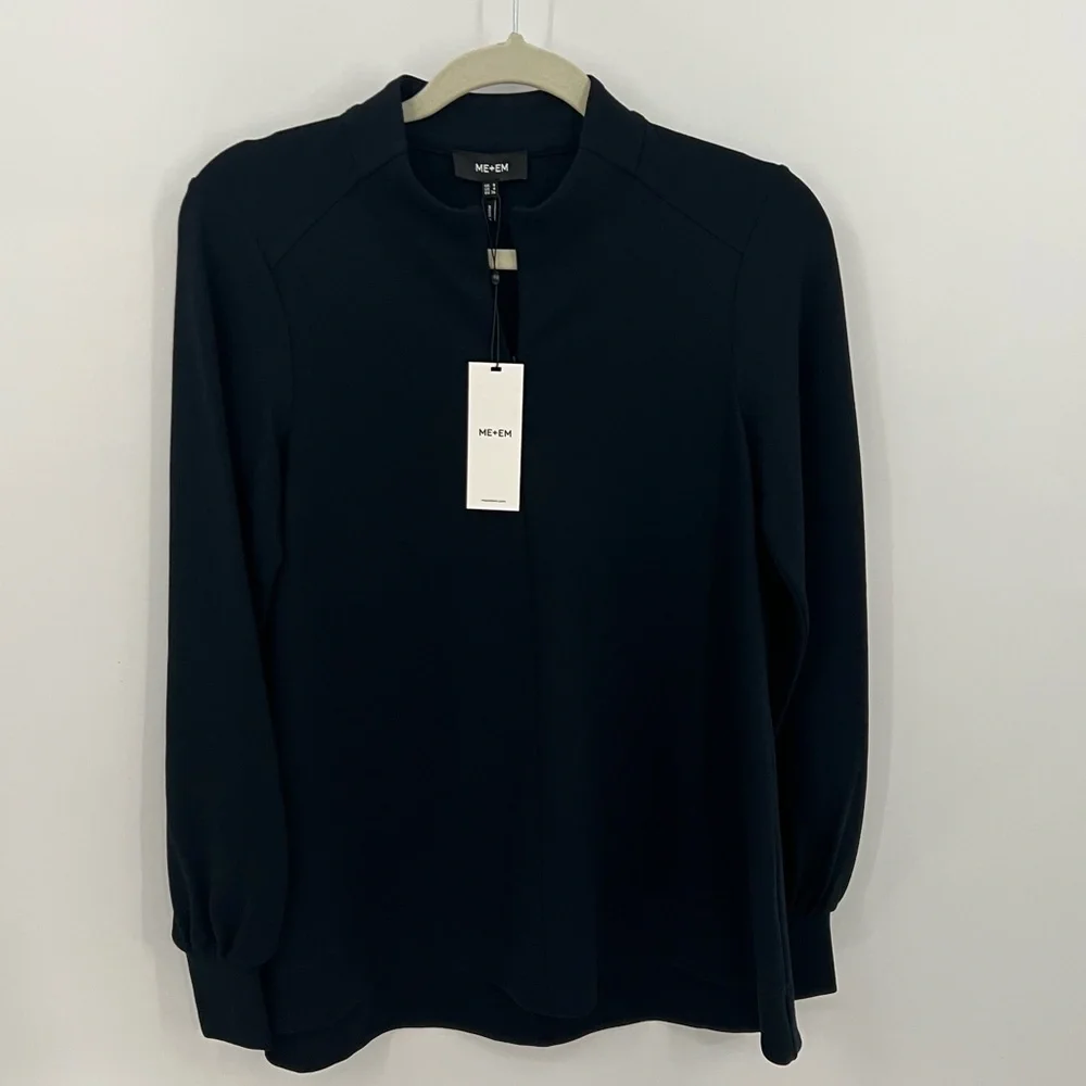 ME+EM travel tailoring balloon sleeve ponte swing top - Picture 2 of 12